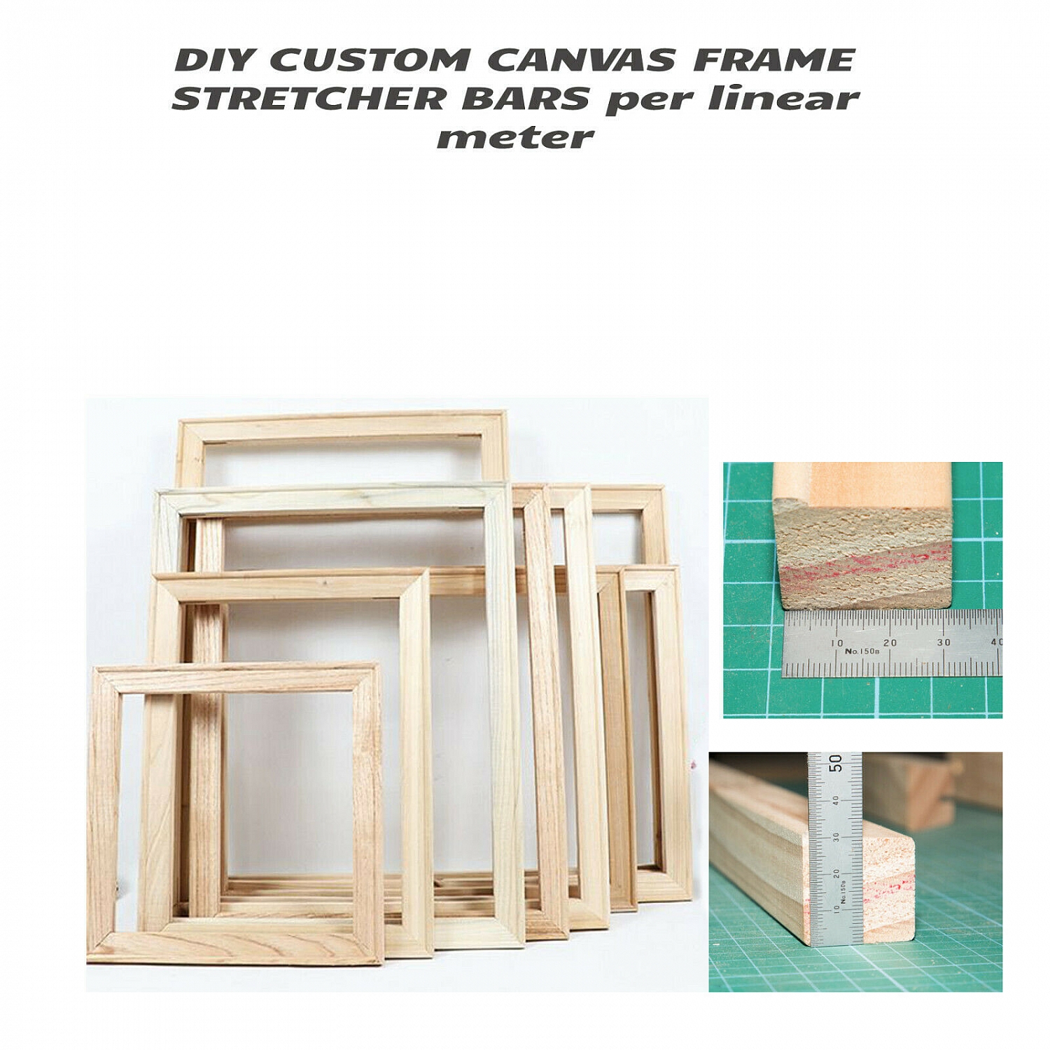 RAW TIMBER Canvas stretcher bars 32x32 mm , DIY KIT, Canvas Frames Wood Frame, Picture frame Moulding, (SOLD PER METER) | Bars.jpg