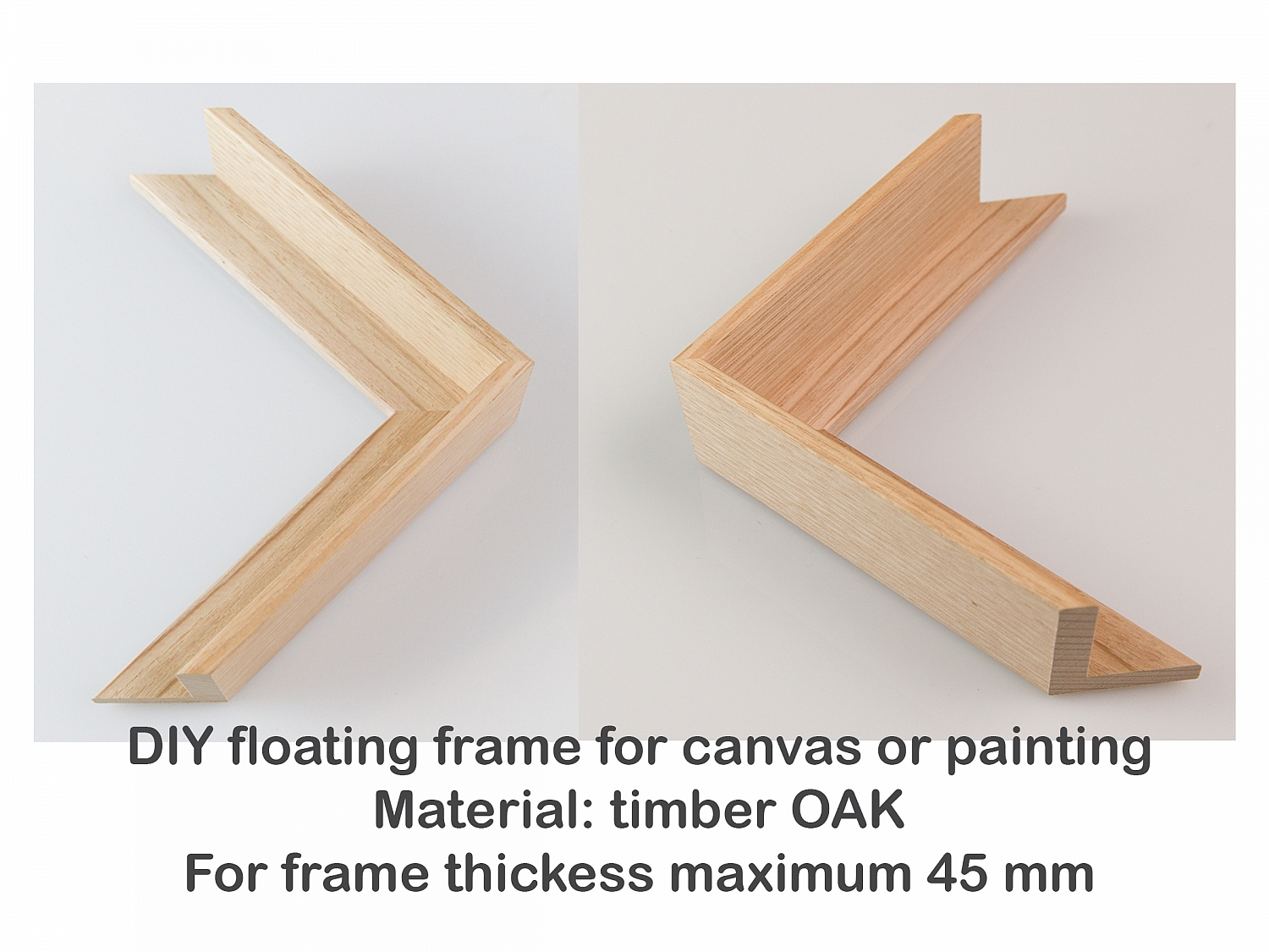 RAW OAK Timber Floating Frame, Shadow Box Frame, DIY Canvas kit, per meter | canvas_floating_frame_v1_copy.jpg