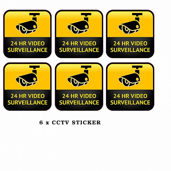CCTV Camera Warning Stickers Surveillance Vinyl Decal Video Security Sign x6 choose size
