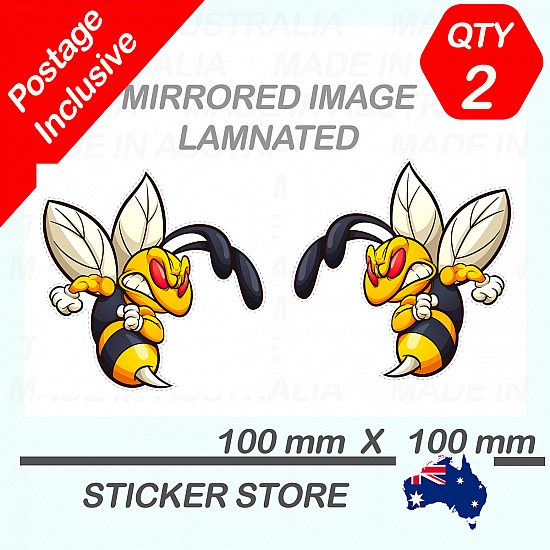 ANGRY HORNET 4x4 funny DECAL STICKER STANDARDS or (LAMINATED) Size: 100x100 mm