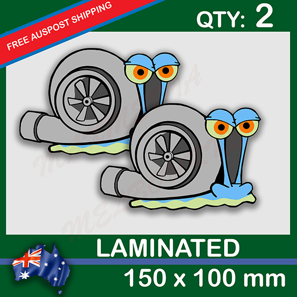 Gary Turbo Snail, QTY 2, DECAL STICKER (LAMINATED) Die Cut for Car ,Ute, Caravan, 4x4 | Gary_Turbo_Snail_33.jpg