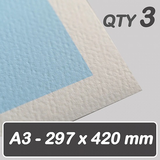 A3 - 297 x 420 mm Creative Textured Cotton Paper 320gsm (QTY 3)