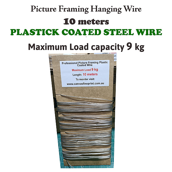 Picture Framing Hanging Plastic Coated Steel Wire 10m, Weight Load 9kg